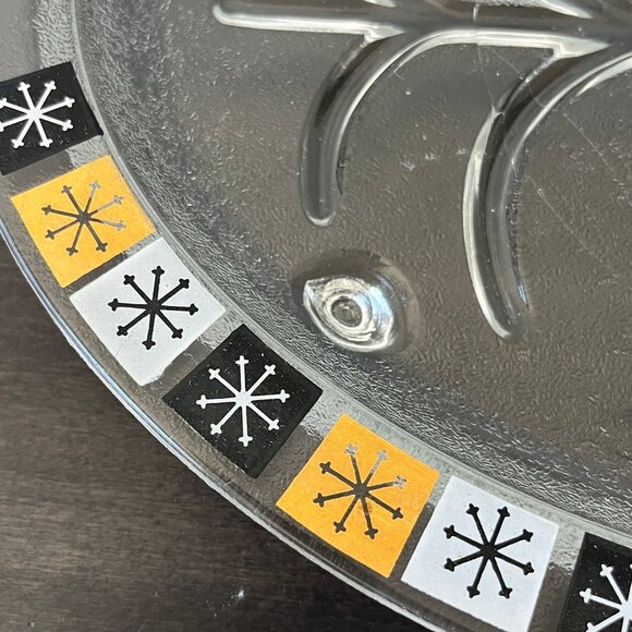 Vintage Glass Meat Platter // Atomic Snowflake Trim // Inland Glass Co. - Picture 2 of 7